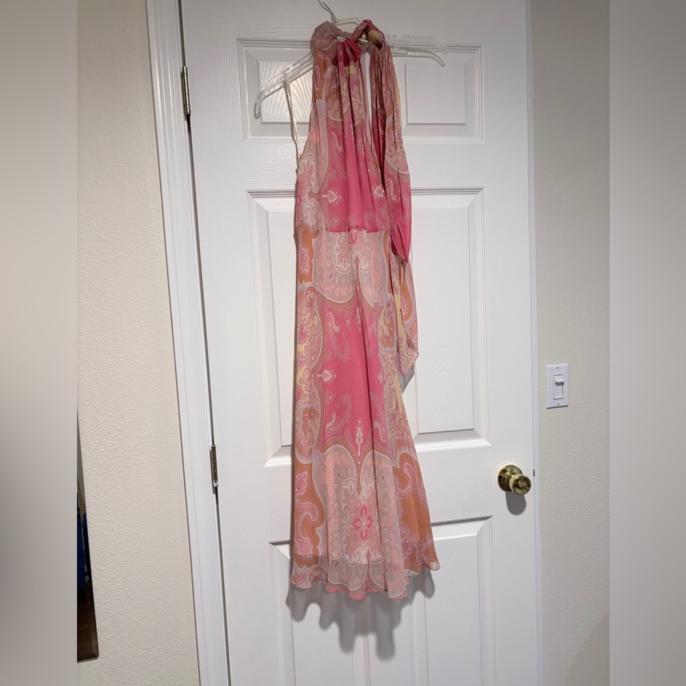 Banana Republic Pink and Orange Paisley Dress